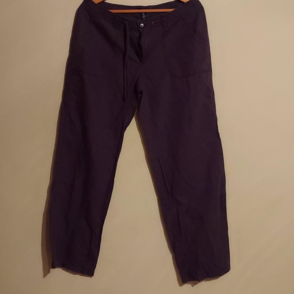 Drawstring linen pants regular length